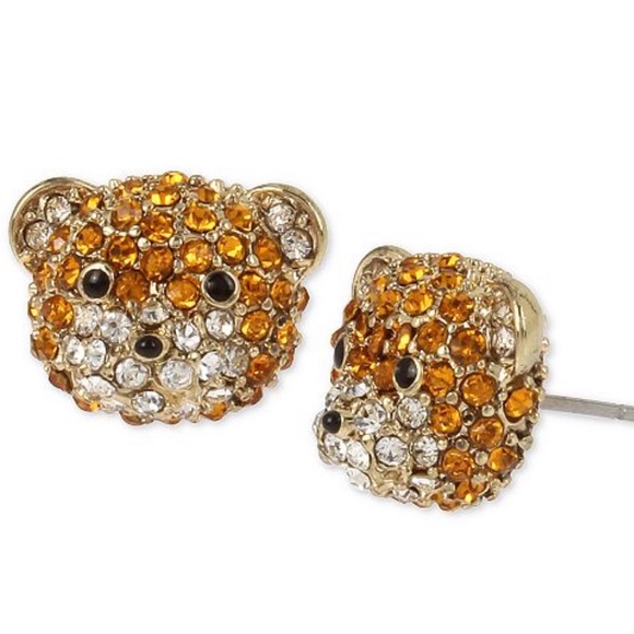 Betsey Johnson GT Pave Teddy Bear Stud Earrings - Picture 3 of 10